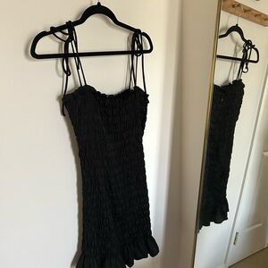 Nasty Gal Black Ruched Dress